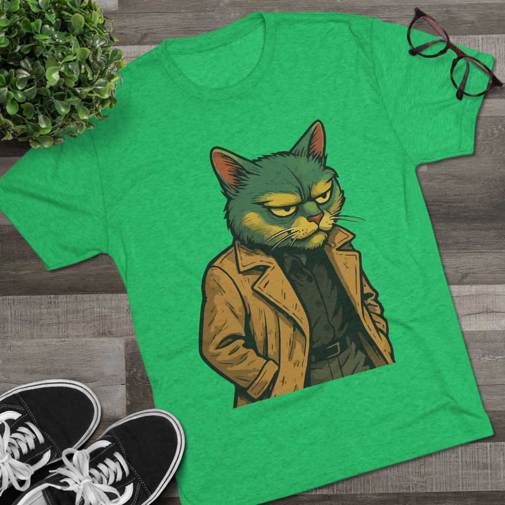 Grumpy Detective Cat Tee — Retro Noir Cat Graphic Shirt