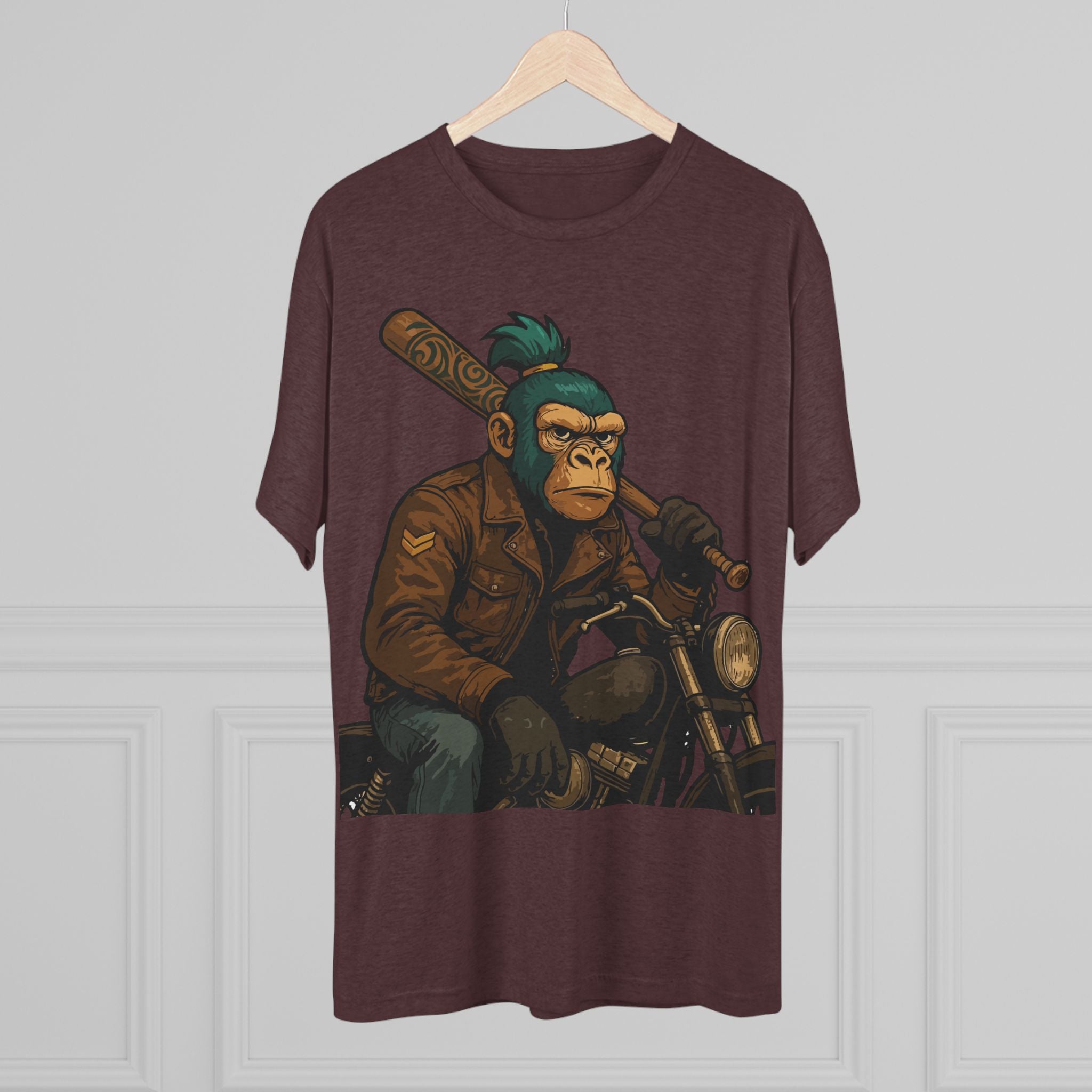 Biker Monkey Graphic Tee — Cool Motorcycle Ape Design
