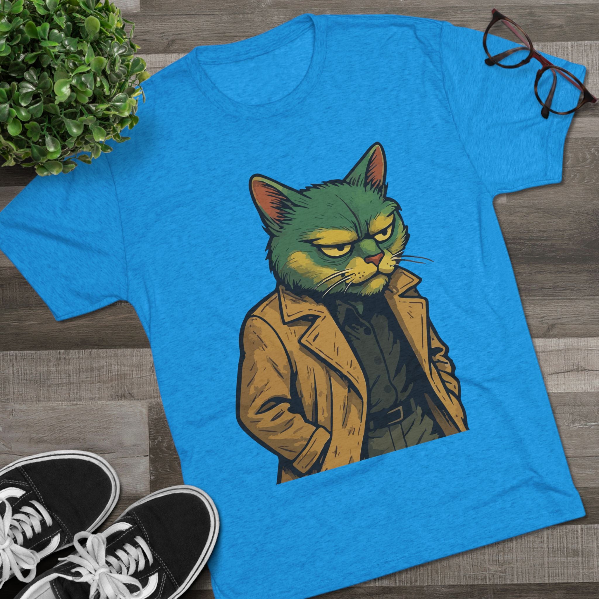 Grumpy Detective Cat Tee — Retro Noir Cat Graphic Shirt