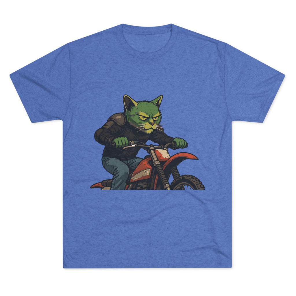 Cat Biker T‑Shirt — Retro Motorcycle Cat Graphic Tee