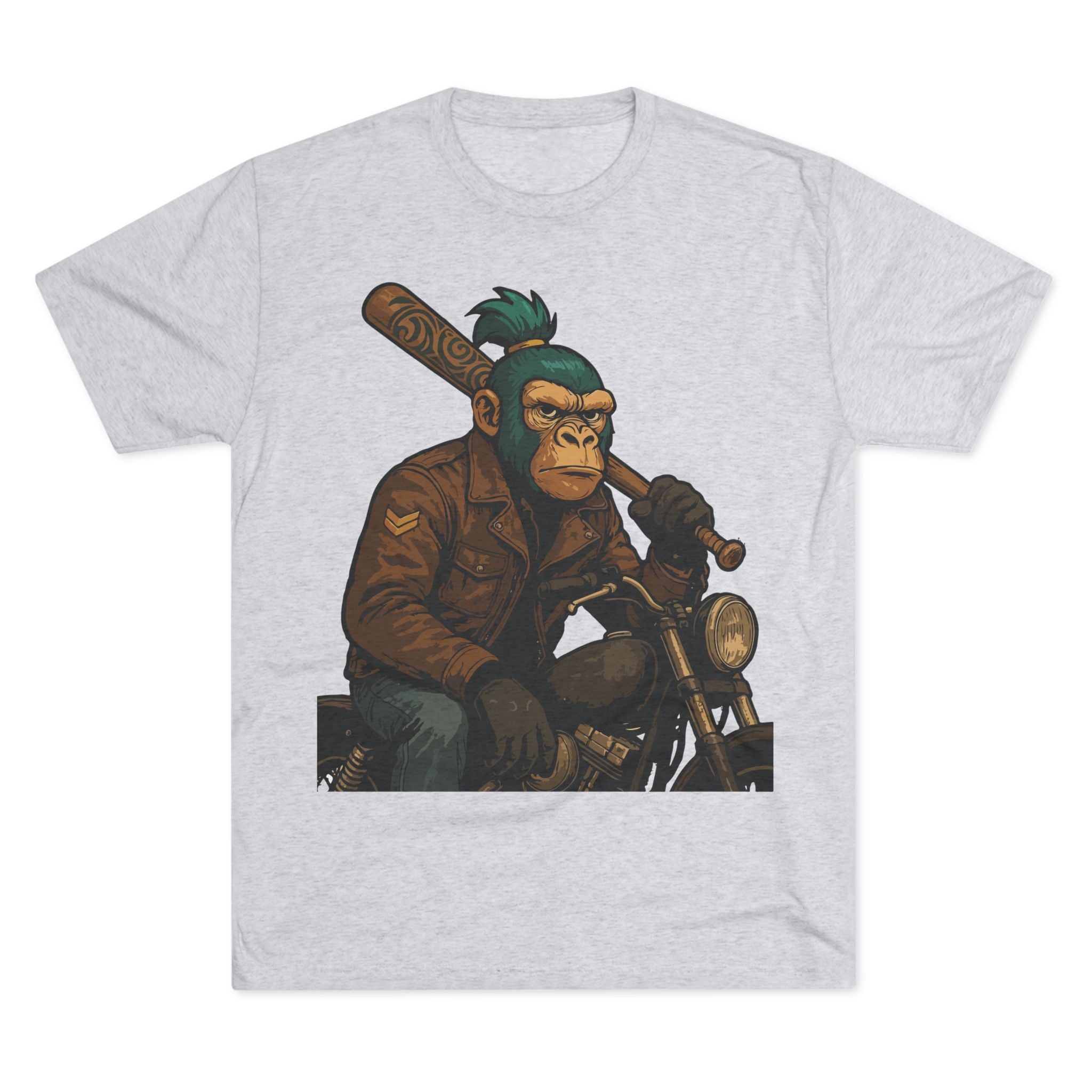 Biker Monkey Graphic Tee — Cool Motorcycle Ape Design