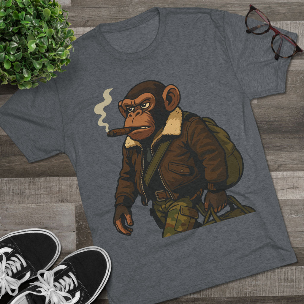 Aviator Ape Graphic Tee — Vintage Pilot Monkey with Cigar T-Shirt