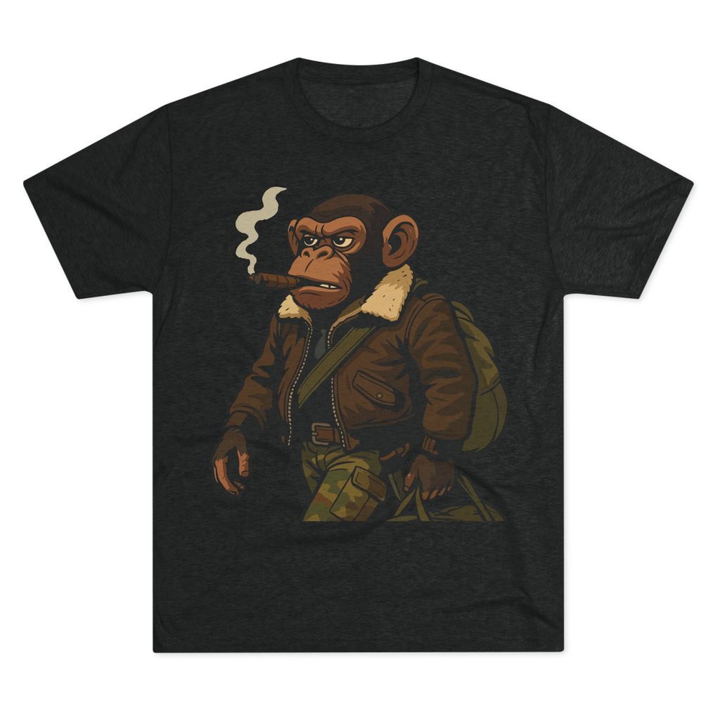 Aviator Ape Graphic Tee — Vintage Pilot Monkey with Cigar T-Shirt