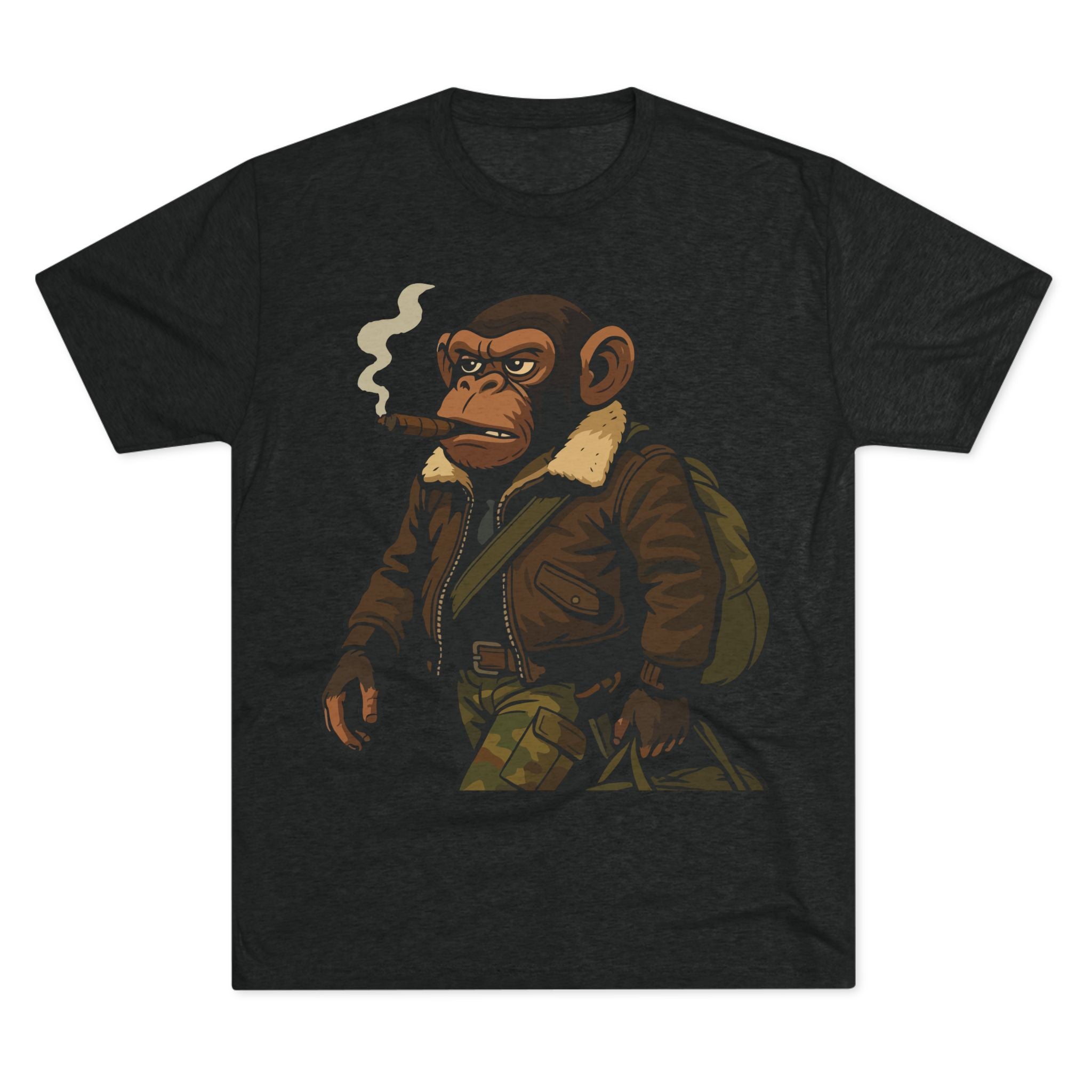 Aviator Ape Graphic Tee — Vintage Pilot Monkey with Cigar T-Shirt