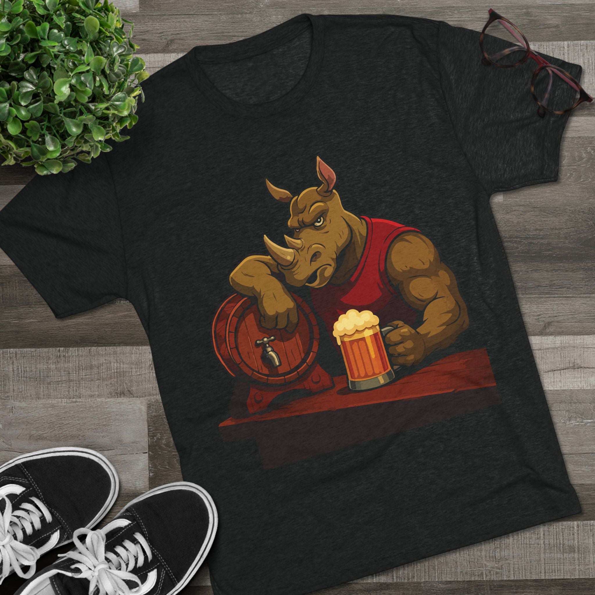 Rhino at the Bar T‑Shirt — Beer Lover Graphic Tee