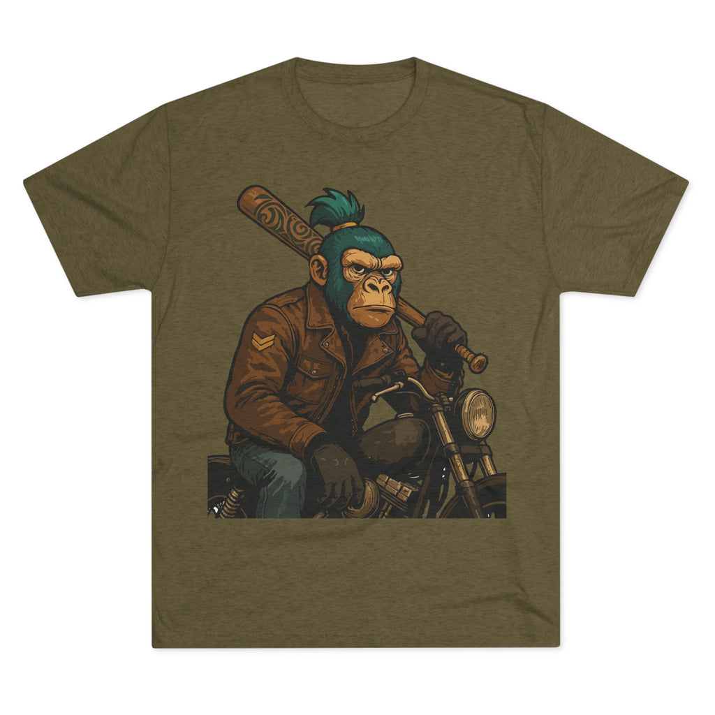 Biker Monkey Graphic Tee — Cool Motorcycle Ape Design