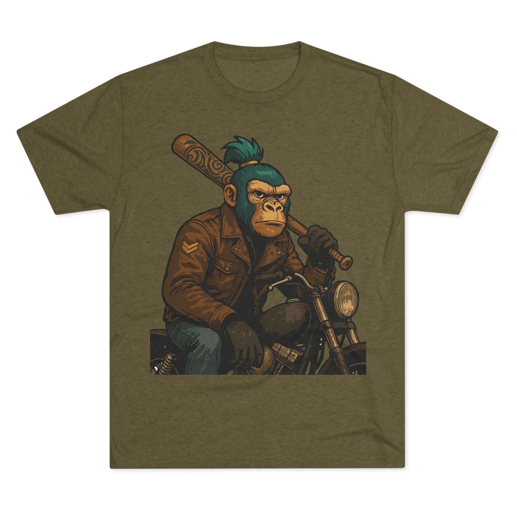 Biker Monkey Graphic Tee — Cool Motorcycle Ape Design