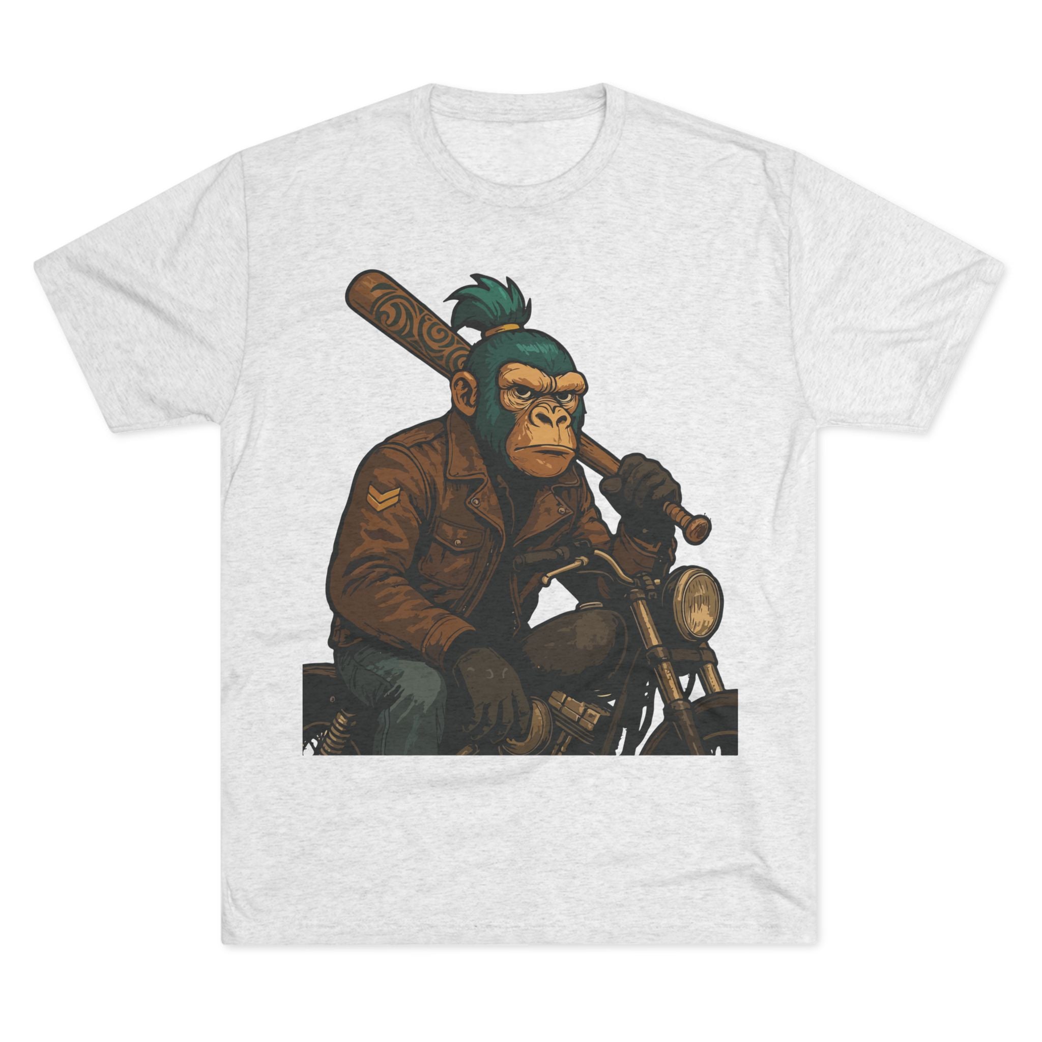Biker Monkey Graphic Tee — Cool Motorcycle Ape Design